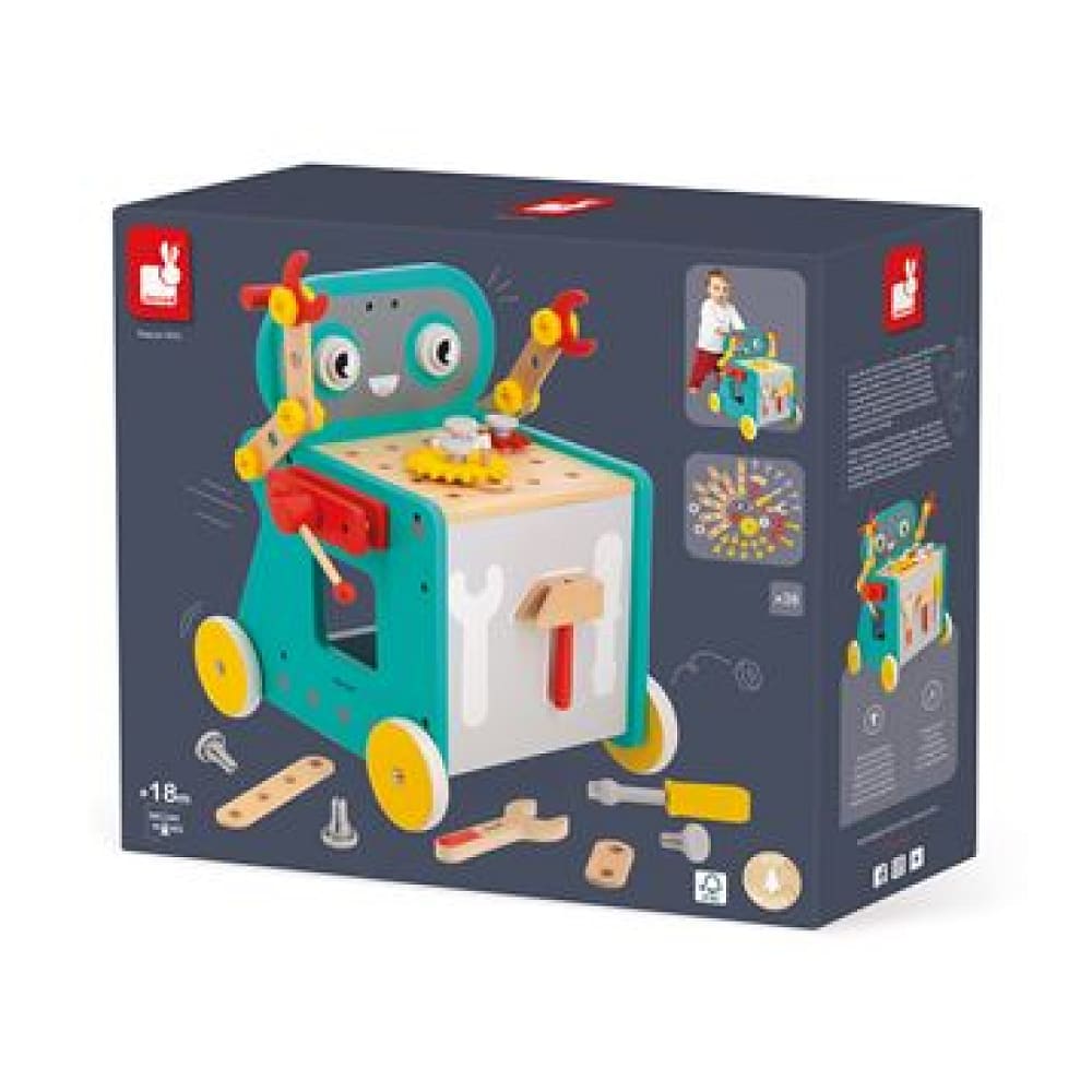 Janod Brico'Kids Roboterwagen GRÜN HOLZ Kinder