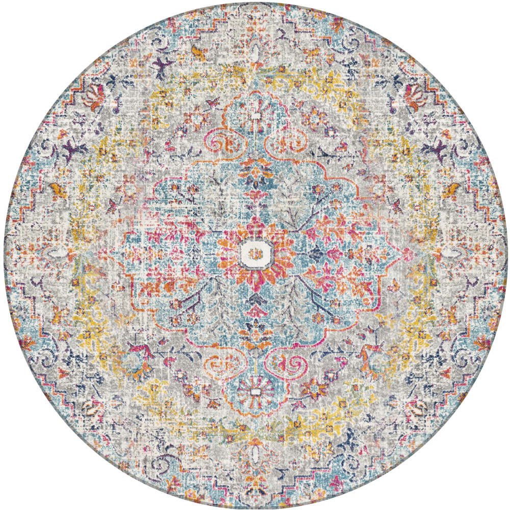 Tapis Rond Vintage Oriental Multicolore/Gris Ø 160