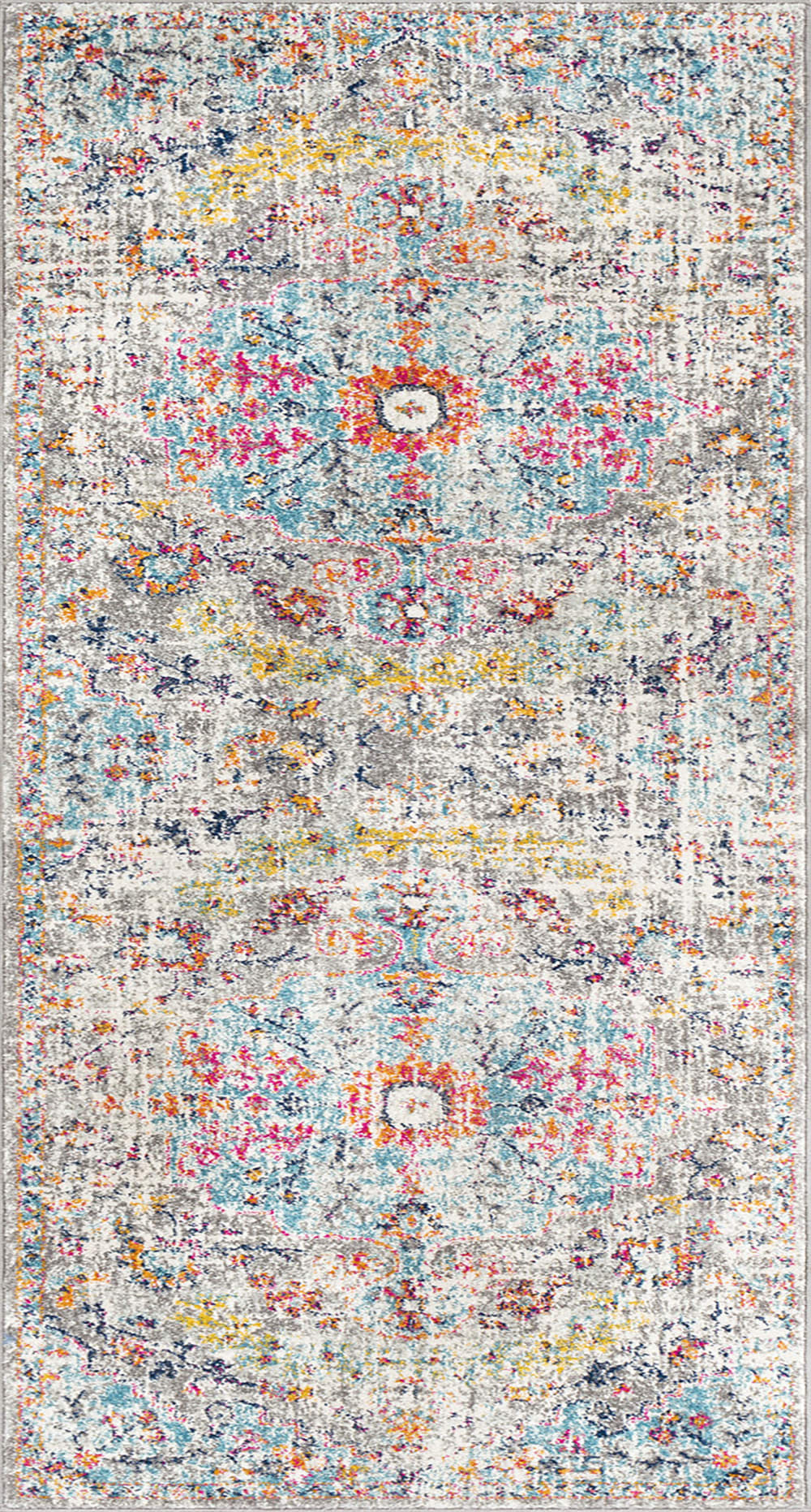 Tapis Vintage Oriental Multicolore/Gris 80x150