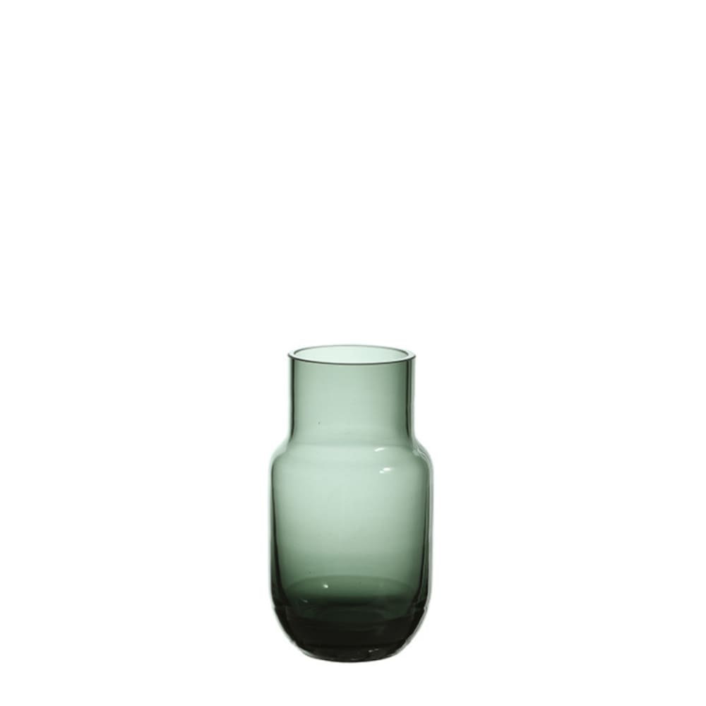 Vase décoratif en verre vert H12