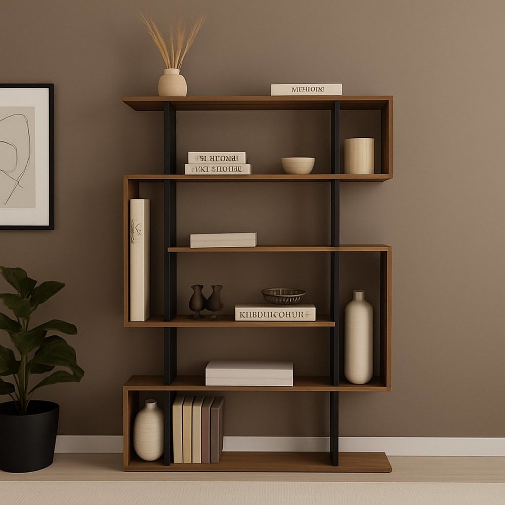 Bücherregal in Eichenholzoptik, Anthrazit, 110 x 26 x 161 cm -