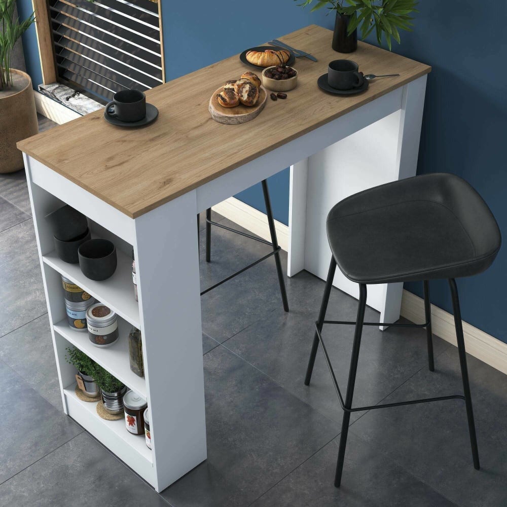 Fester Tisch Holzdekor Nussbraun 120x50x100h cm - Maisons Du