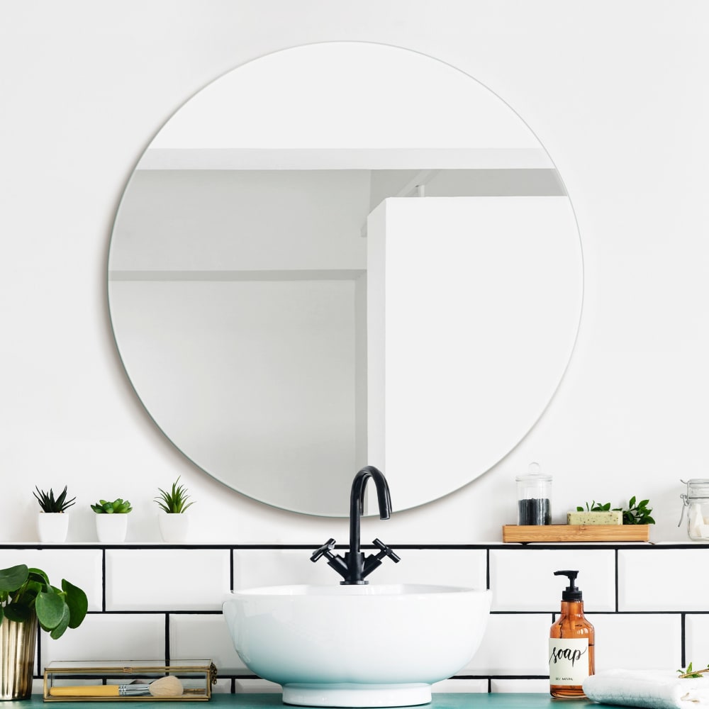 micasia Wandspiegel rahmenlos modern - Rund 100 x 100 cm style modern Silber Glas
