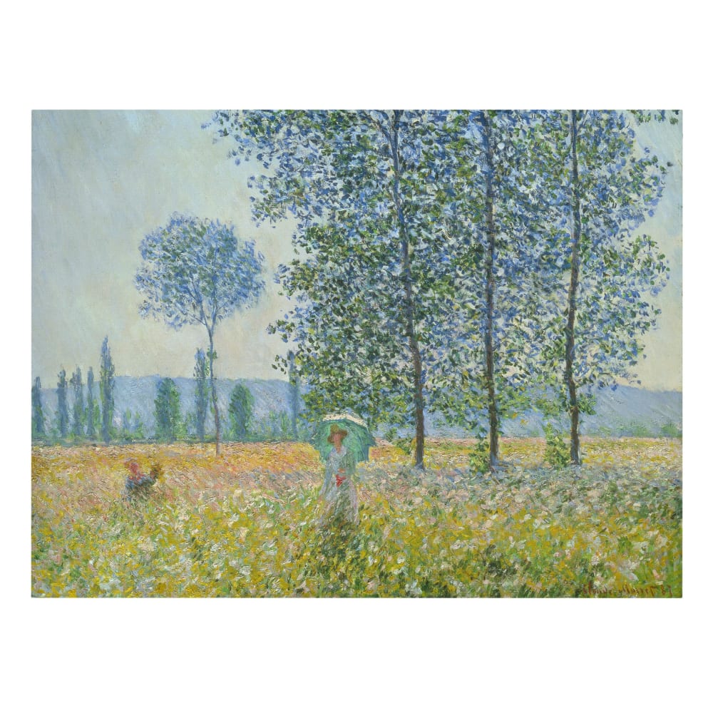 micasia Leinwandbild - Claude Monet - Felder im Frühling, grün 80 x 60 cm style vintage Öko-Tex Zertifikat - Leinen
