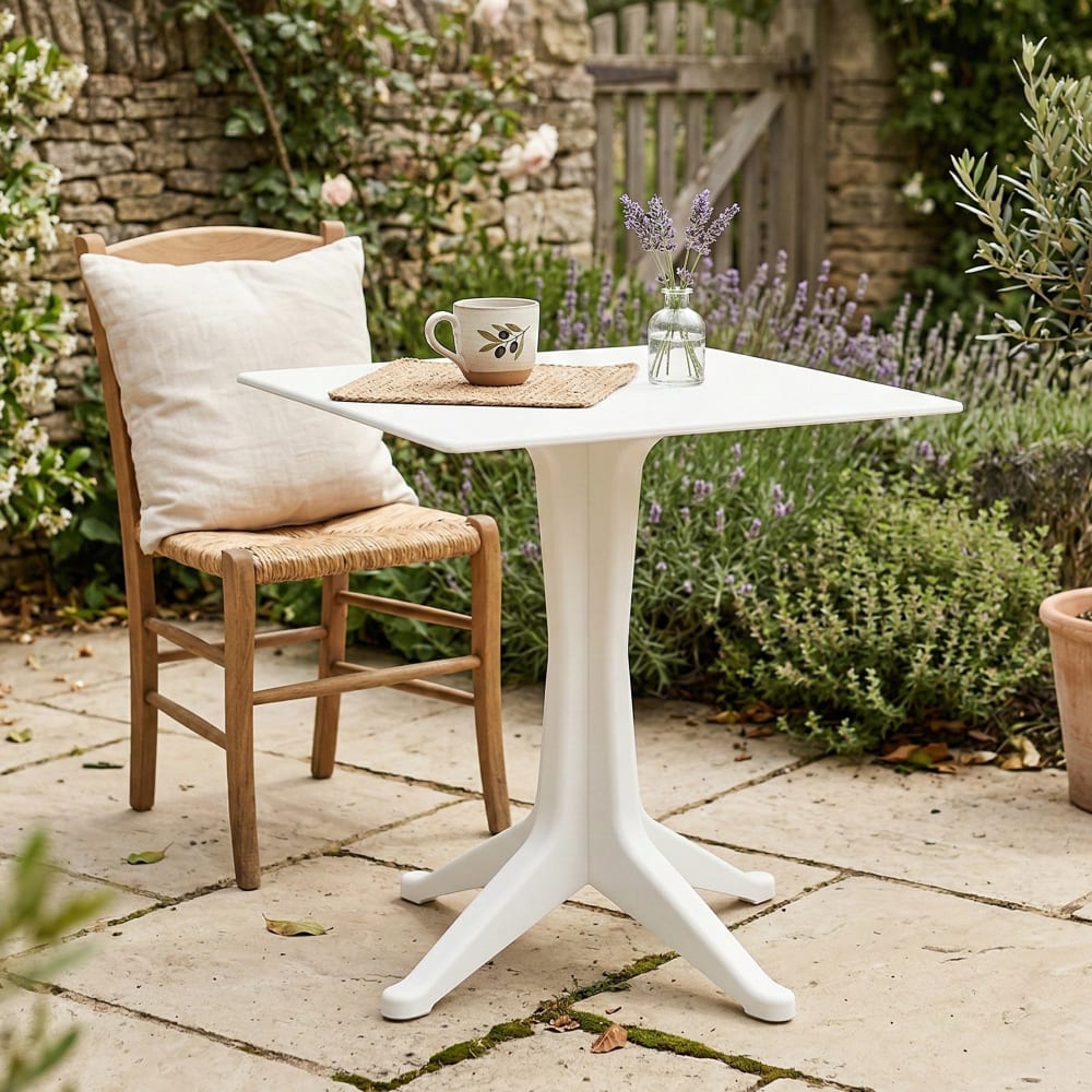 Table d'extérieur blanc 70x70h72 cm - Maisons du Monde