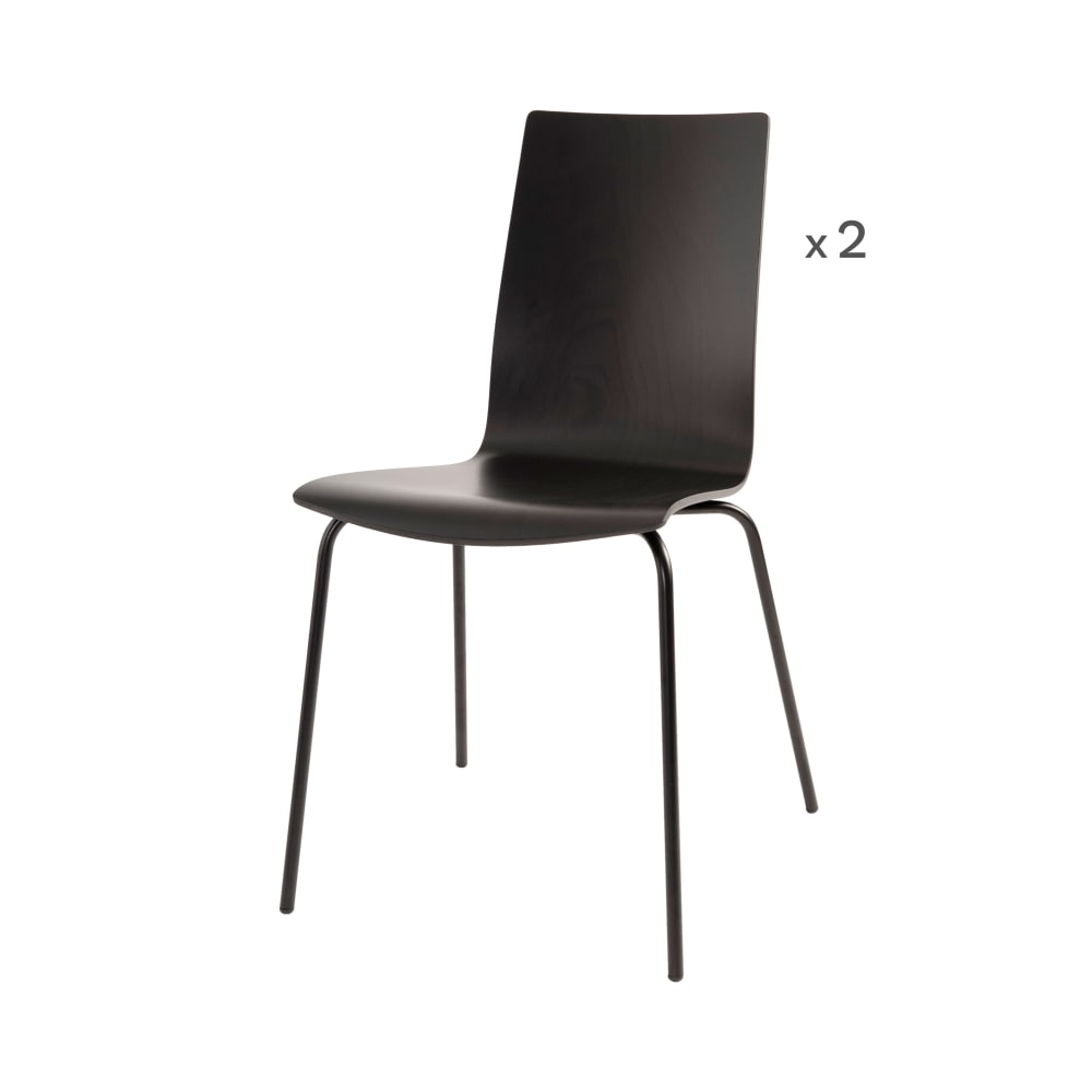 Lot de 2 chaises en bois et métal noir — Beyit