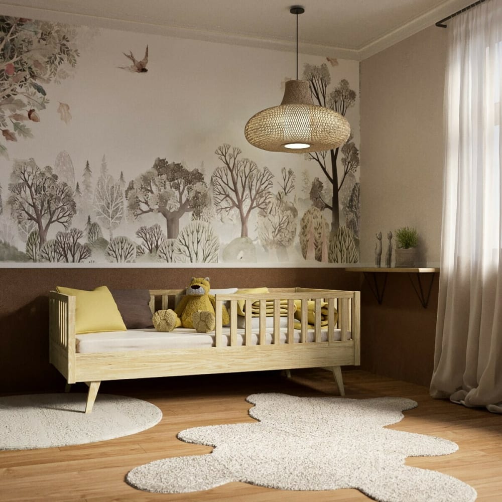 Pack lit enfant montessori avec matelas bois massif 90x190 cm - Maisons du Monde