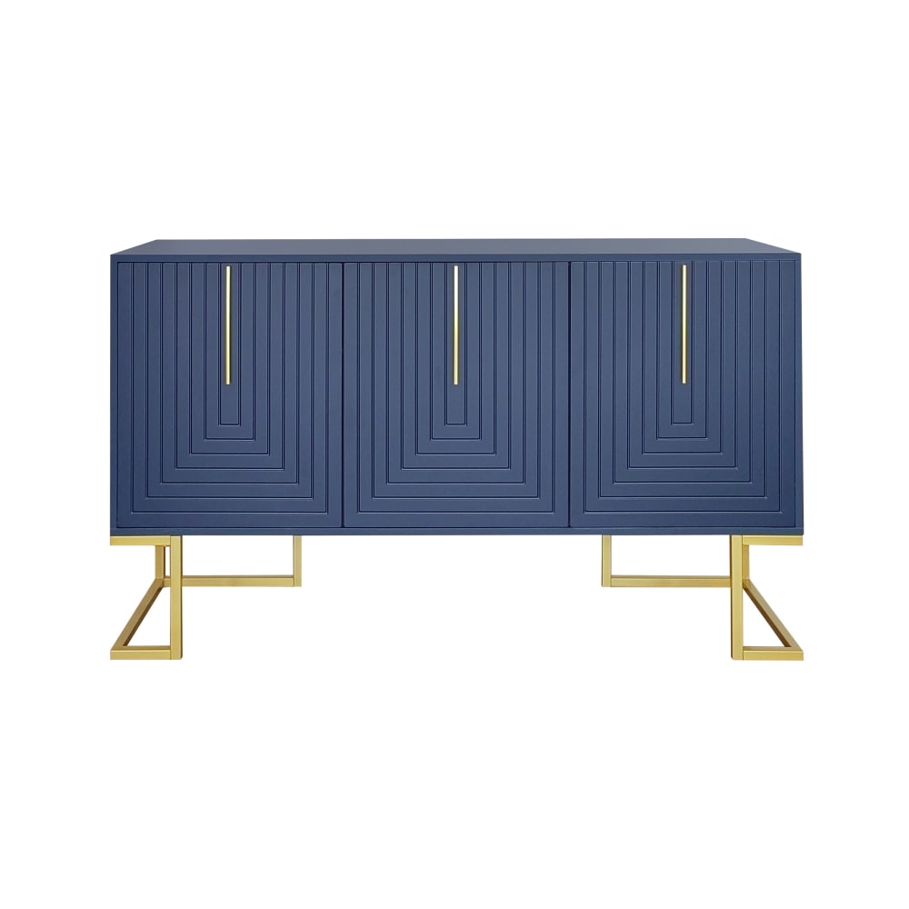 Buffet haut avec 3 portes bleu marine 138*40*81cm