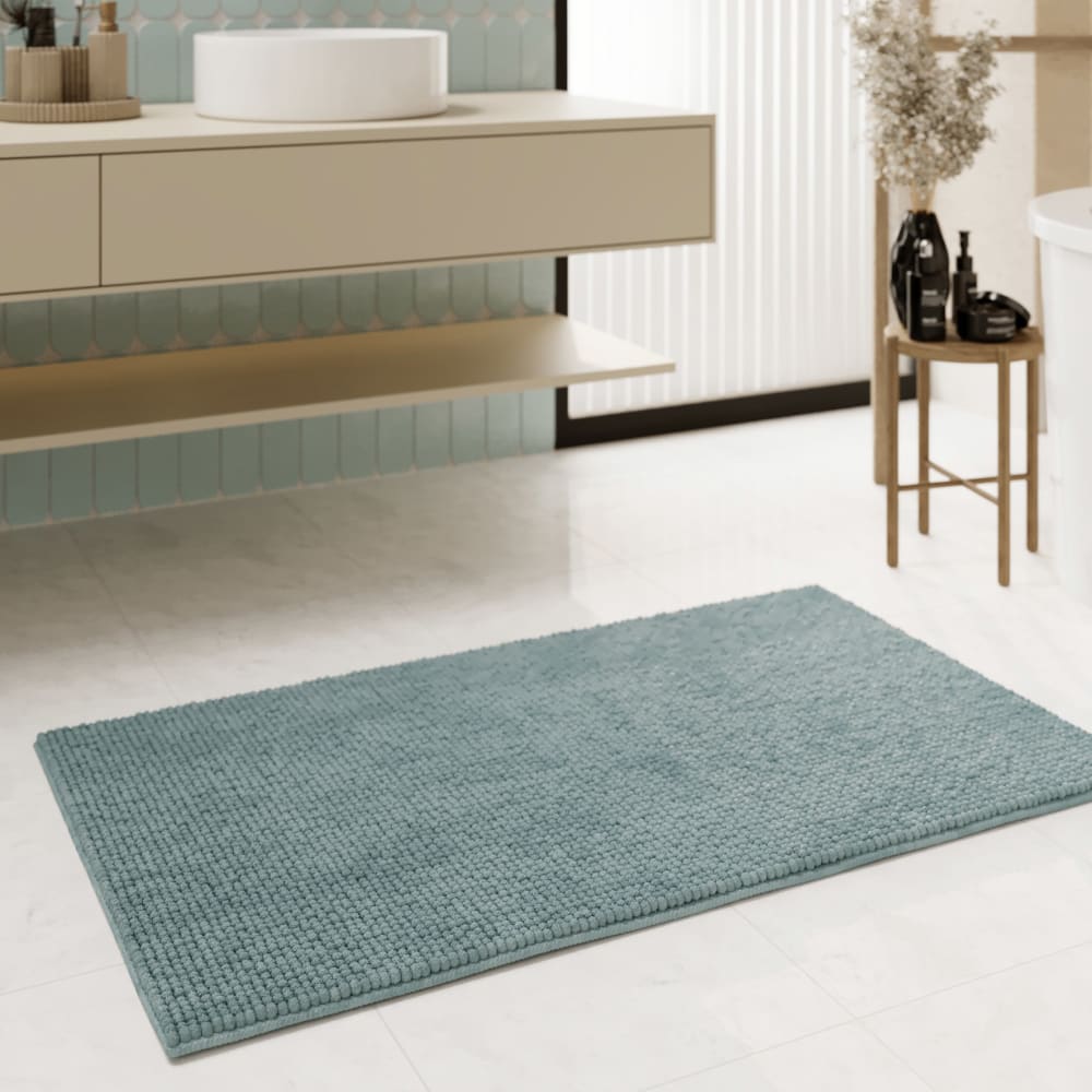Tapis de bain tufté vert de gris 70x120 — vue 3