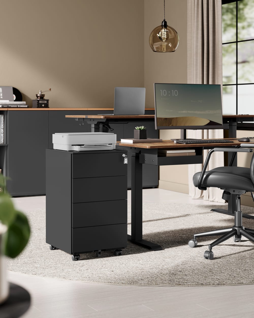 Meuble pour documents en métal mobile support 45 x 39 x 69.3 cm noir - Maisons du Monde