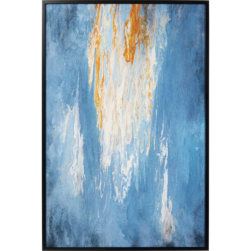 Toile bleue, orange et