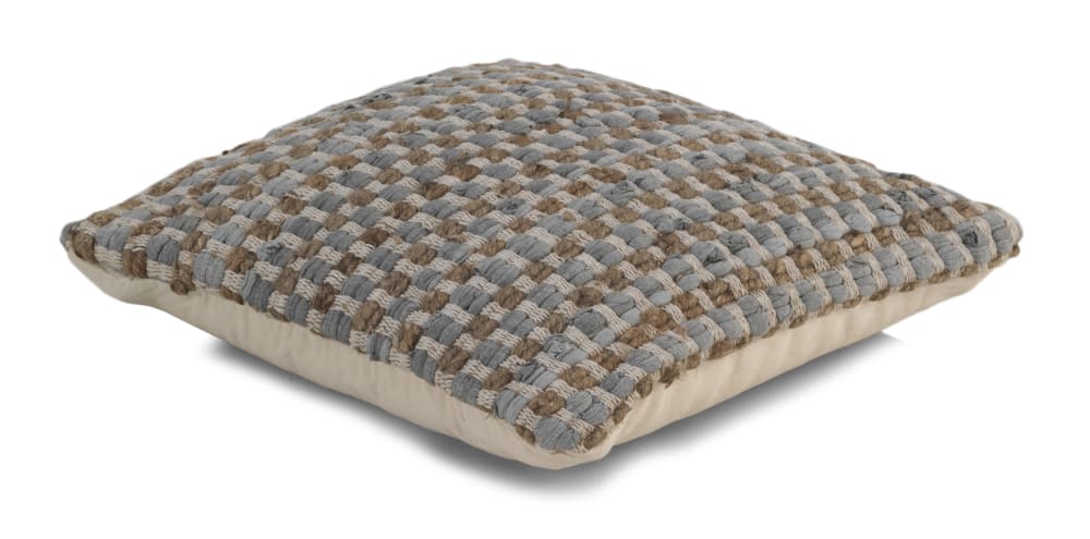 Coussin en coton et jute gris clair 45x45 cm