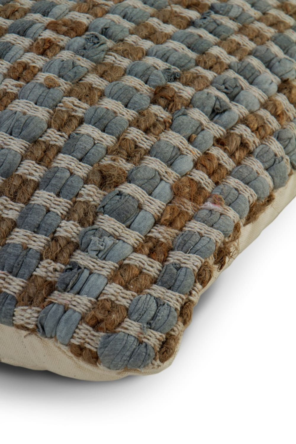 Coussin en coton et jute gris clair 45x45 cm — vue 4