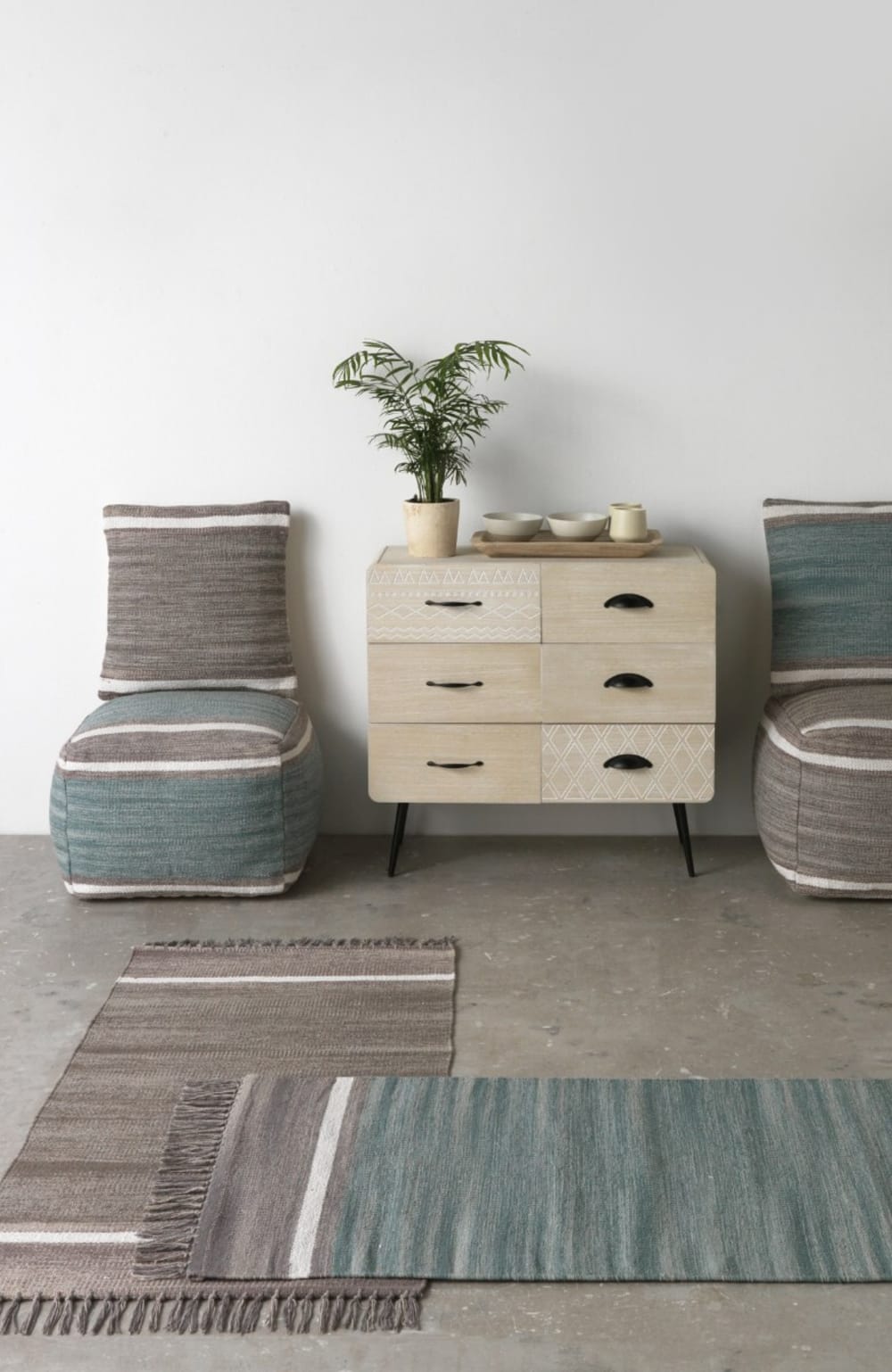 Tapis en coton gris 60x120 cm — vue 3