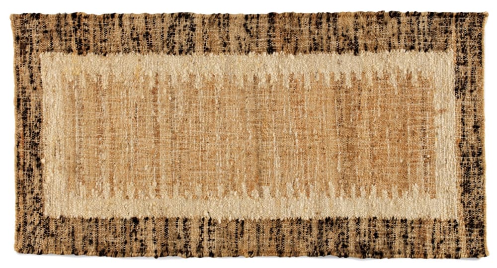 GEESE HOME Juteteppich aus Wolle und Baumwolle 60x120 cm Beige Jute