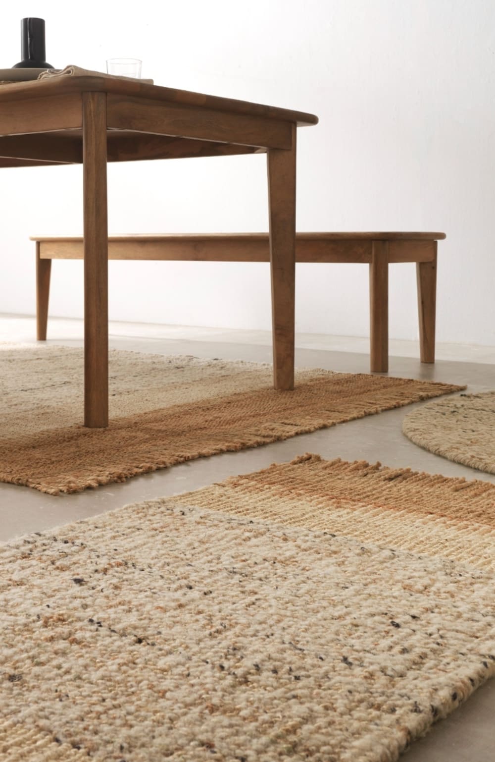 Tapis en jute et laine 60x120 cm — vue 3