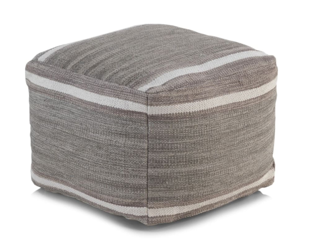 Pouf en coton gris 45x45x35 cm Pouf en coton gris 45x45x35 cm