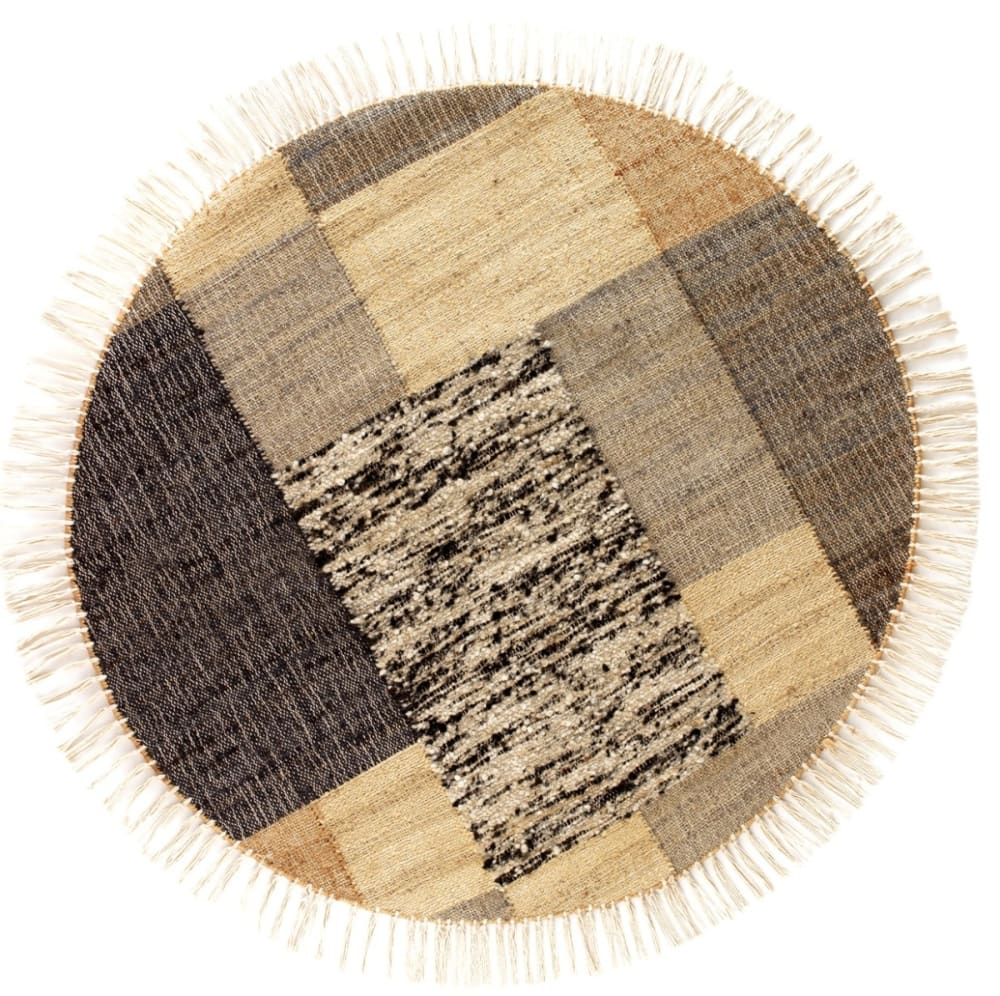 GEESE HOME Teppich aus Jute, Wolle und Baumwolle 240 cm Dm. Mehrfarbig Jute