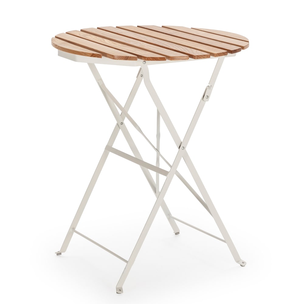 HOMN Klappbarer Gartentisch aus Holz und weißem Metall style exotic - Metall