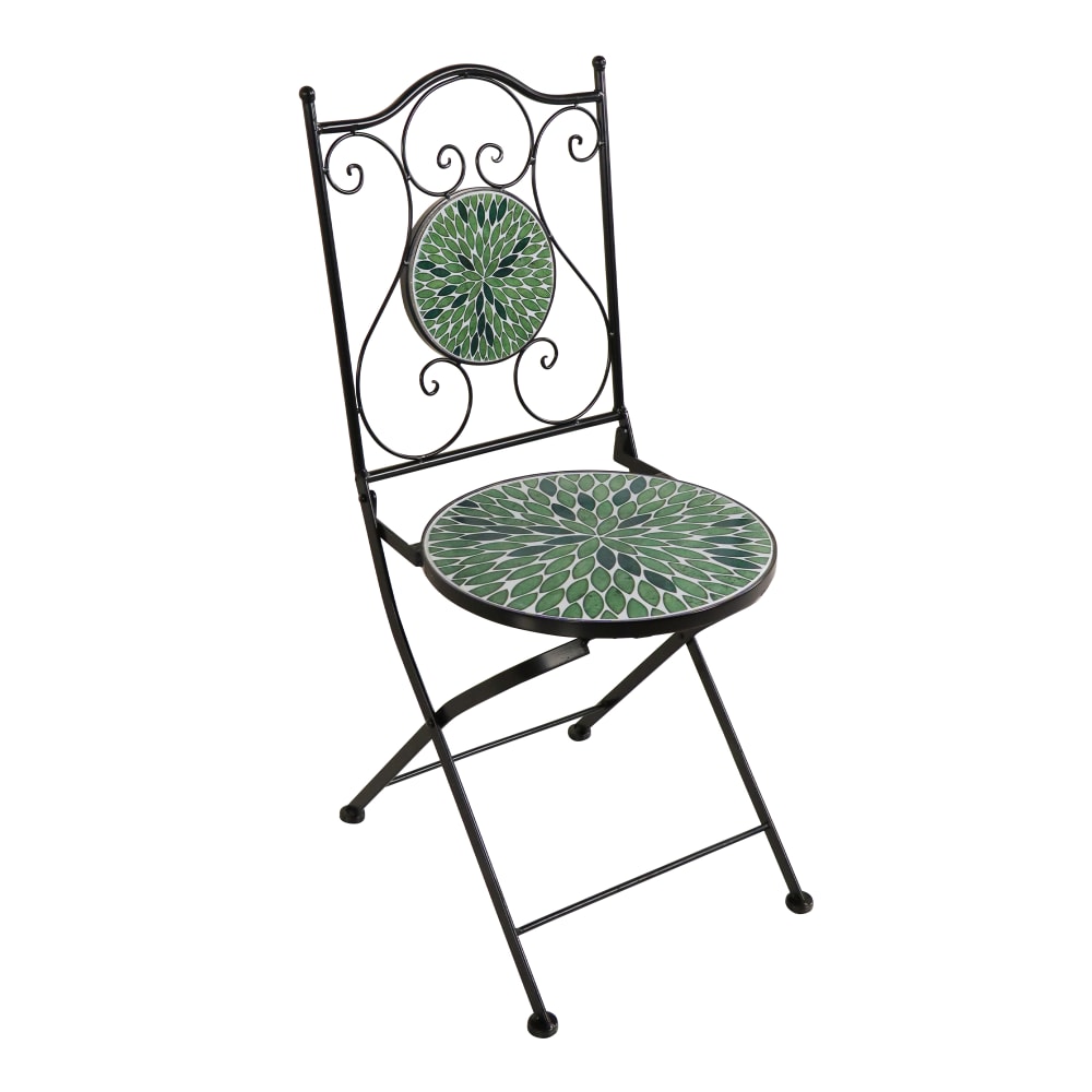Table bistrot avec 2 chaises, mosaïque, vert
