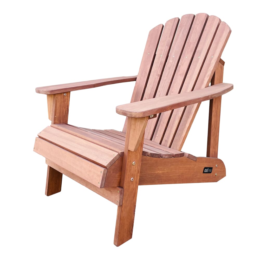 Chaise Adirondack accoudoirs, bois FSC, marron, 90x78x93 cm