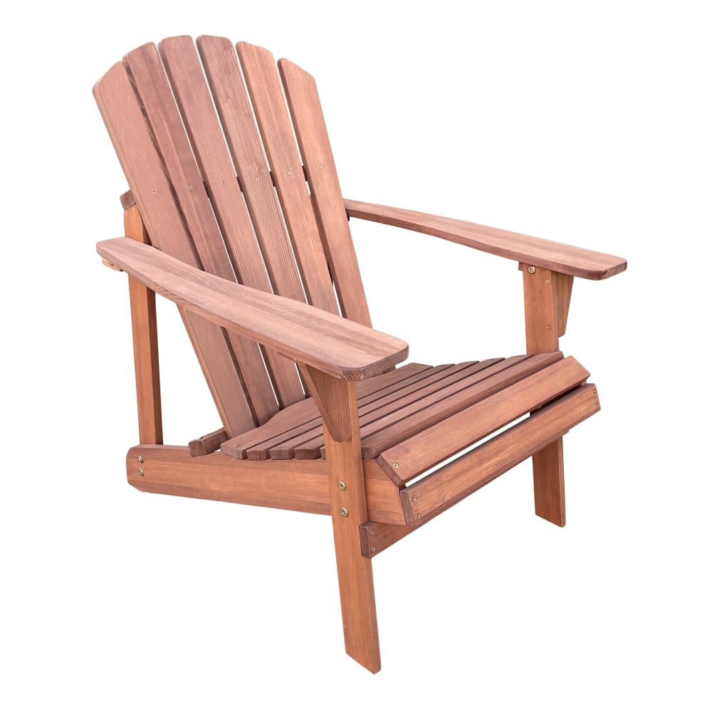 Chaise Adirondack accoudoirs, bois FSC, marron, 90x78x93 cm