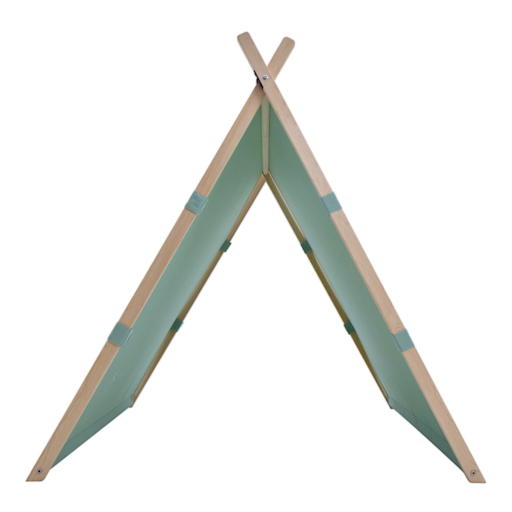 Spielzelt 107 cm x 123 cm aus 100% Baumwolle & FSC Holz, grün -
