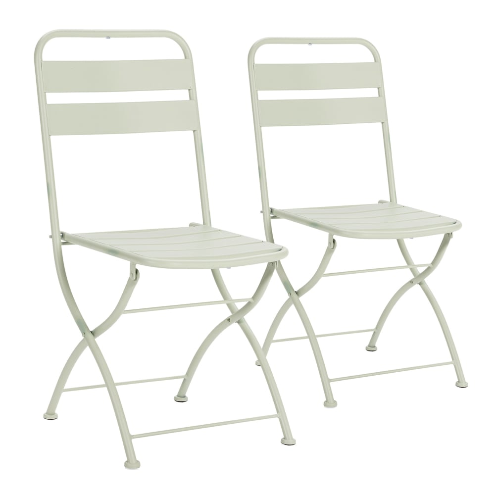 HOMN Stuhl-set 2 klappbaren Gartenstühlen aus grünem Metall style exotic - Metall