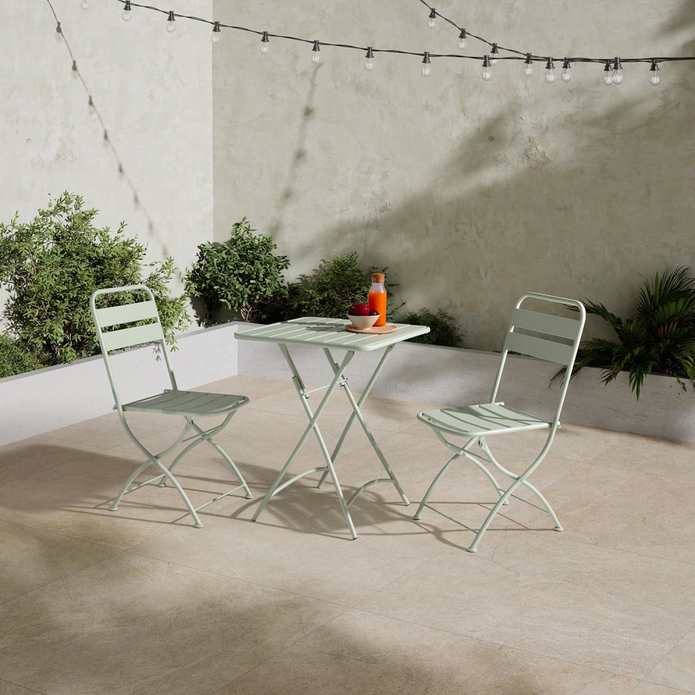 Pack de 2 chaises de jardin pliantes en métal vert - Maisons du Monde