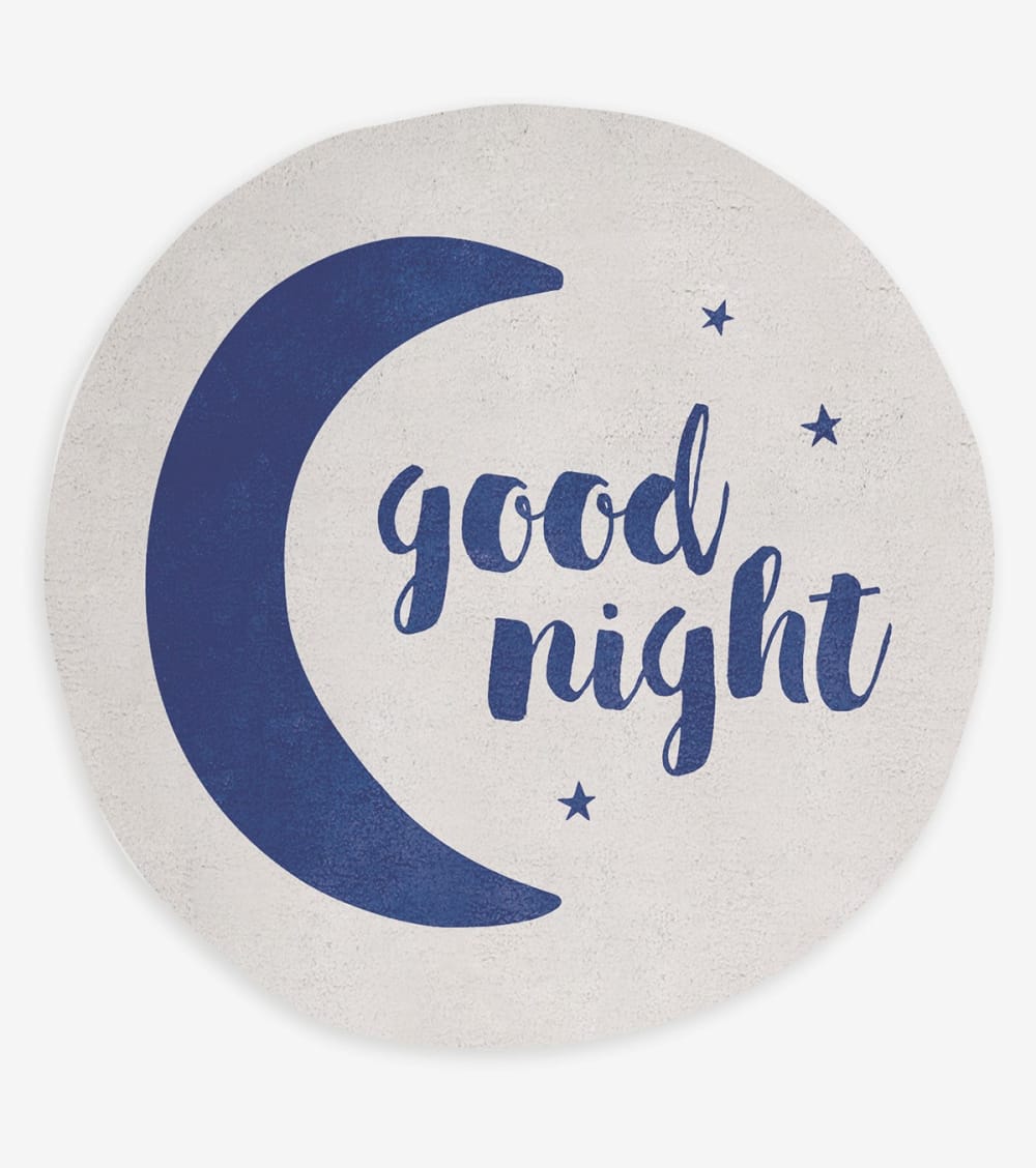 Tapis good night en coton bleu