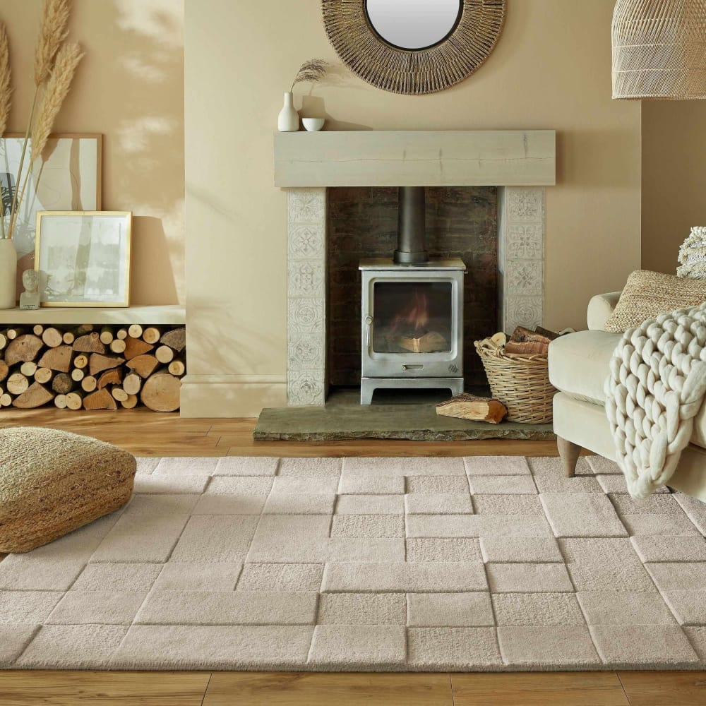 Flair Rugs Tapis en laine beige 120x170cm style contemporain