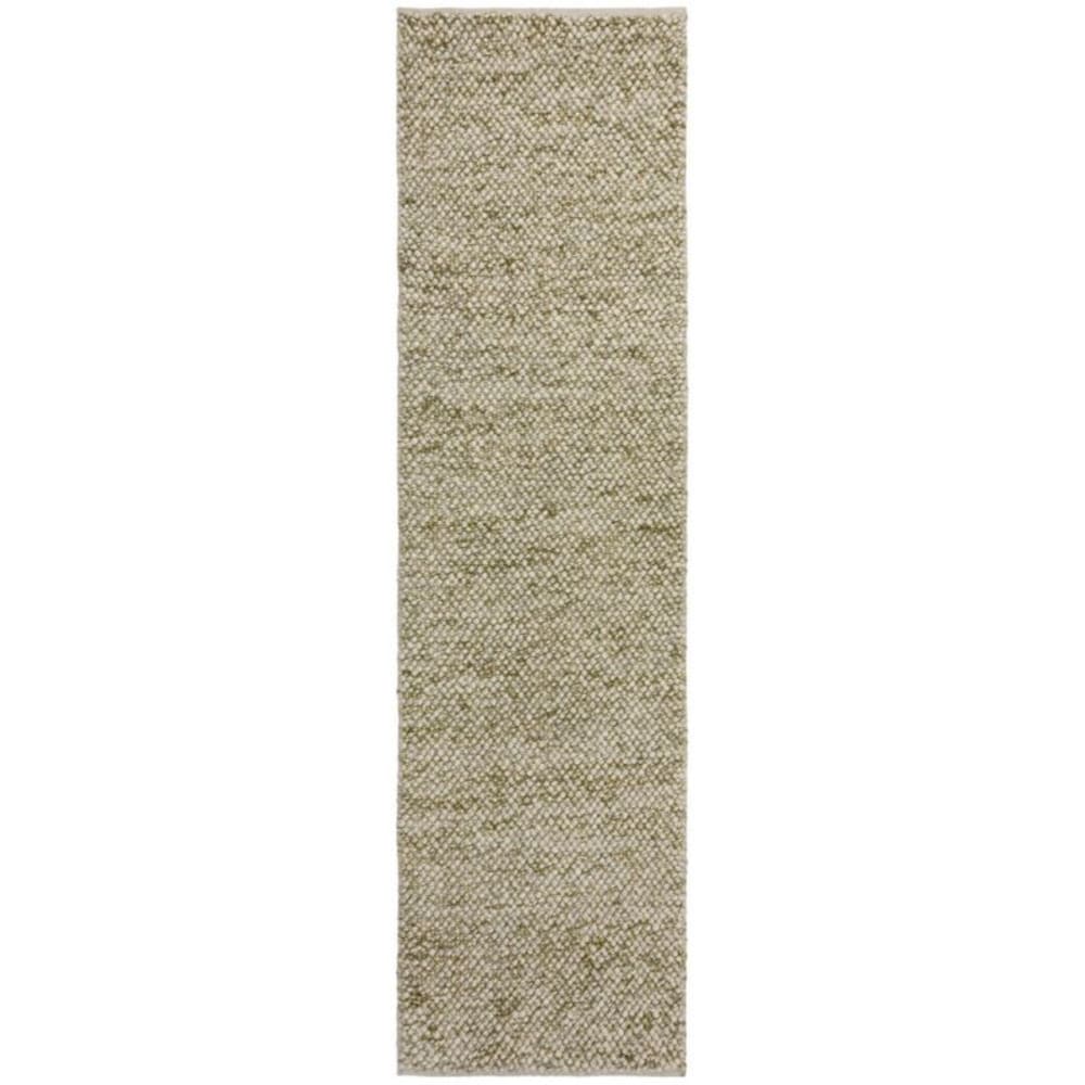 Flair Rugs Tapis de couloir en laine effet bulles vert chiné