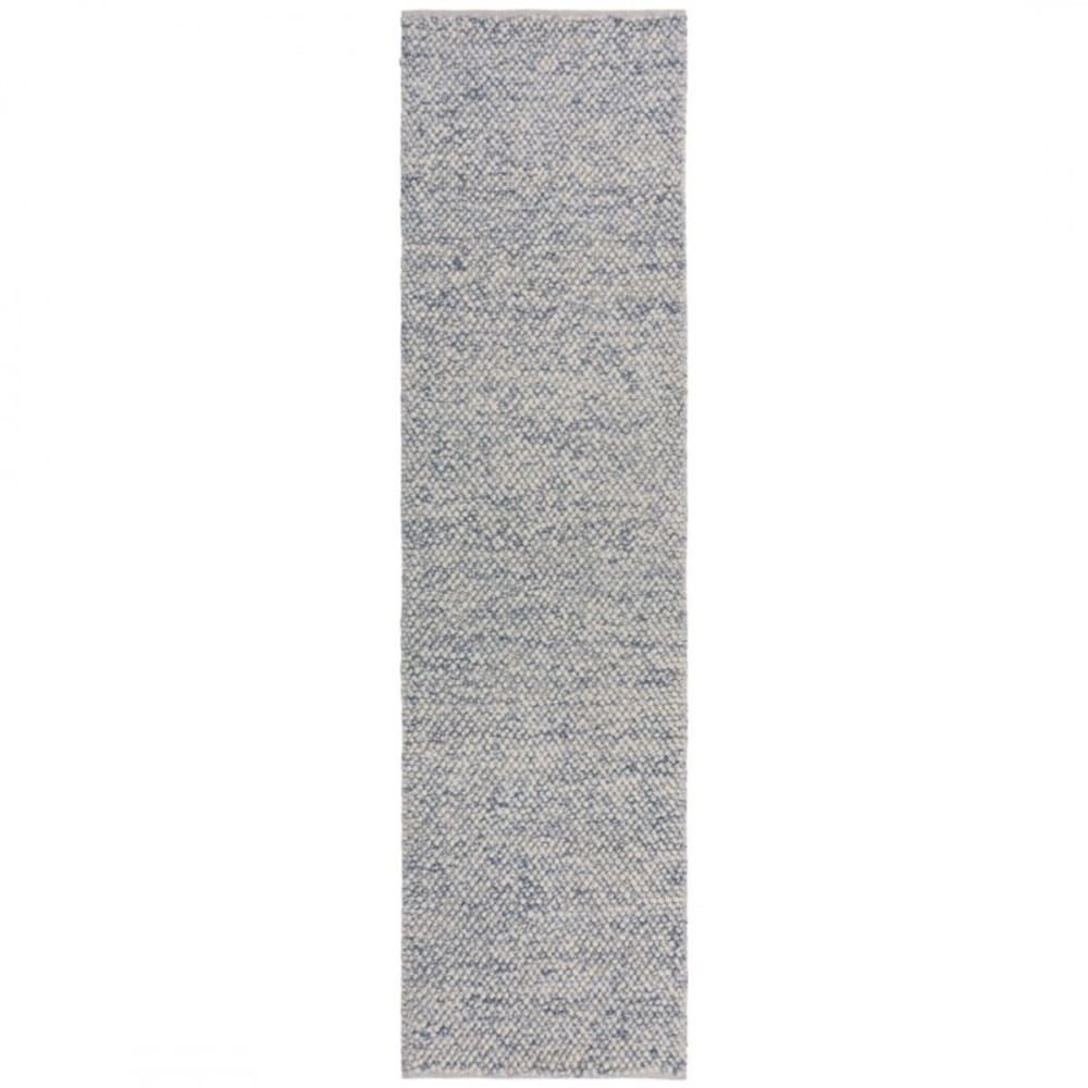 Tapis de couloir en laine effet bulles bleu chiné - Maisons du Monde