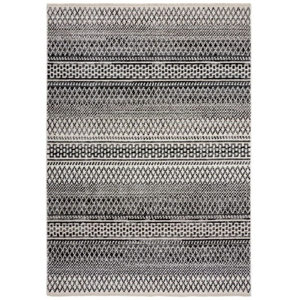 Flair Rugs Tapis résistant en polypropylène noir - Pes - Polyester