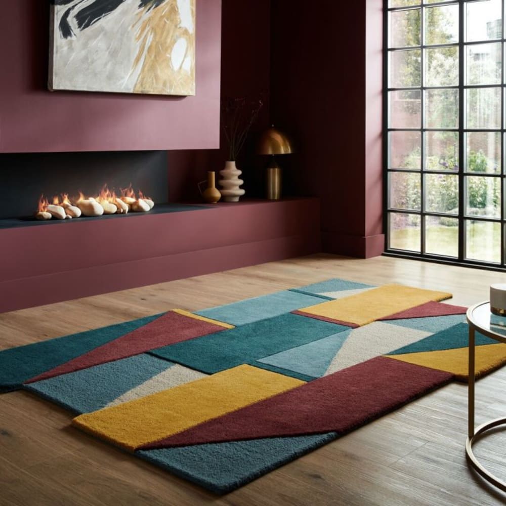 Tapis en laine forme originale multicolore - Maisons du Monde