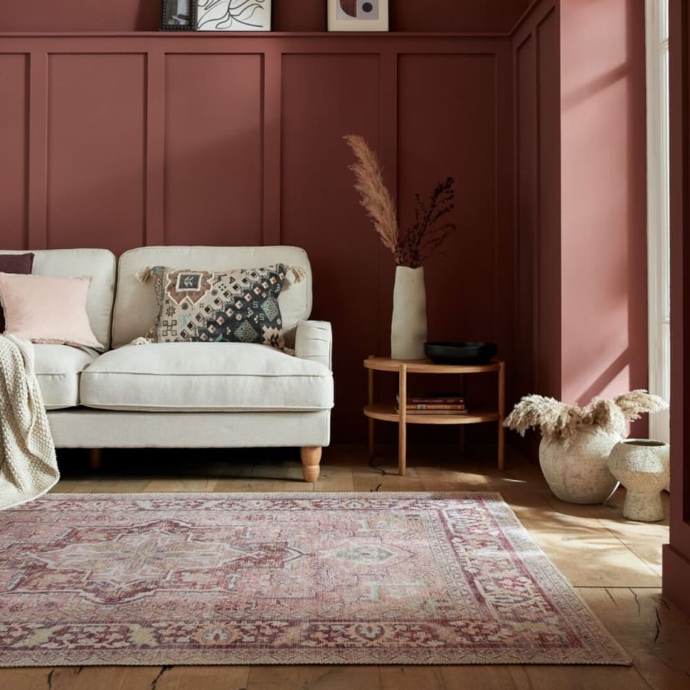 Tapis lavable rose 200x290cm — vue 3