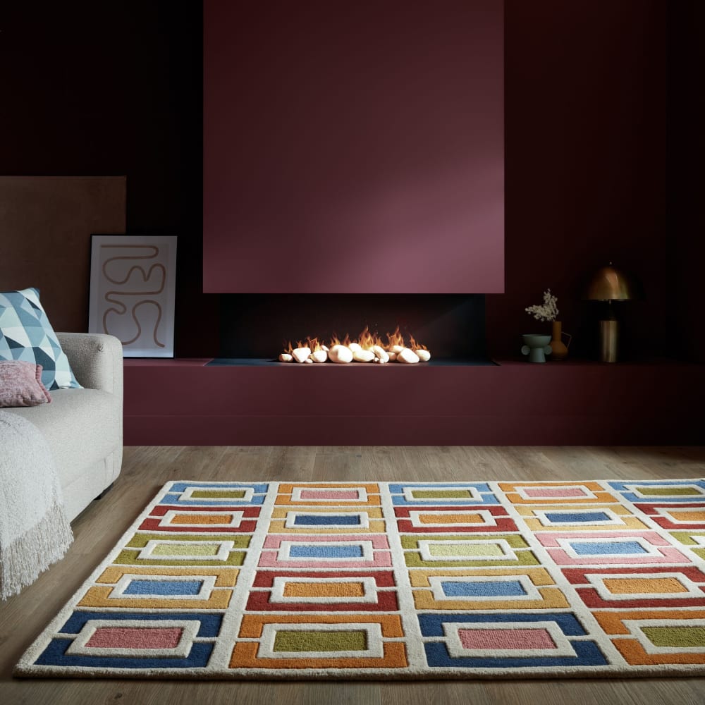 Tapis en laine multicolore tons pastels 200x290cm — vue 3