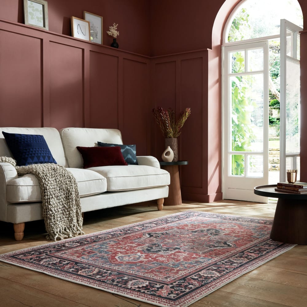 Tapis lavable rouge 120x170cm — vue 3