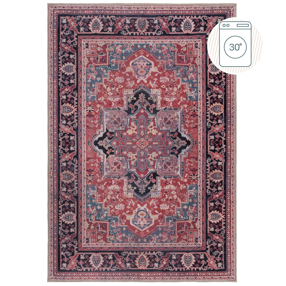 Tapis lavable rouge 200x290cm