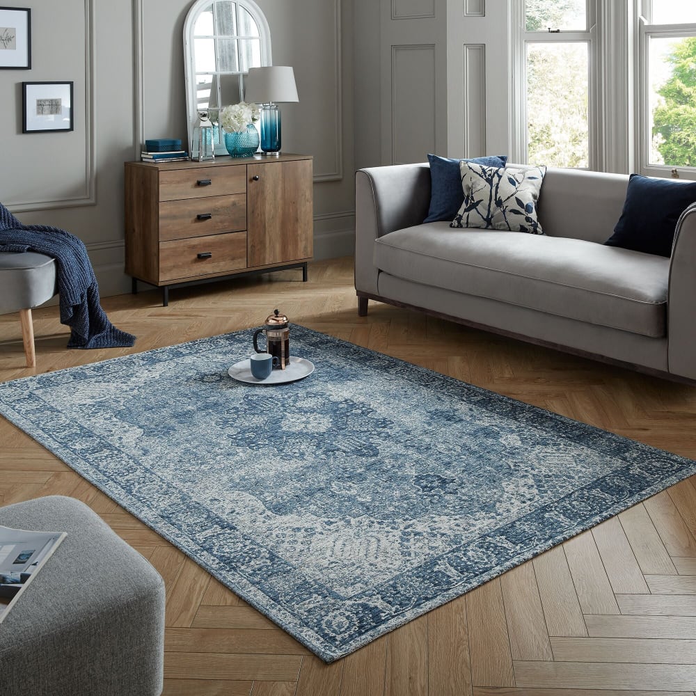Tapis vintage bleu 200x290cm — vue 3