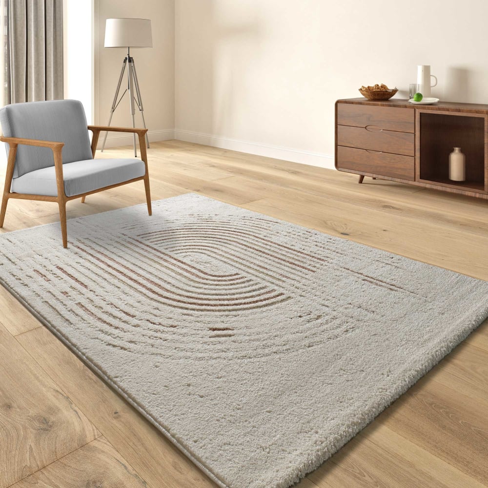 Tapis à relief scandinave crème/rouille 80x150 cm — vue 3