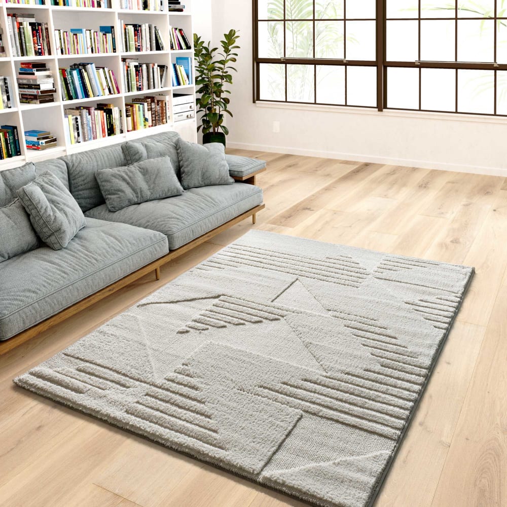 Tapis à relief à poils longs crème 160x230 cm — vue 3