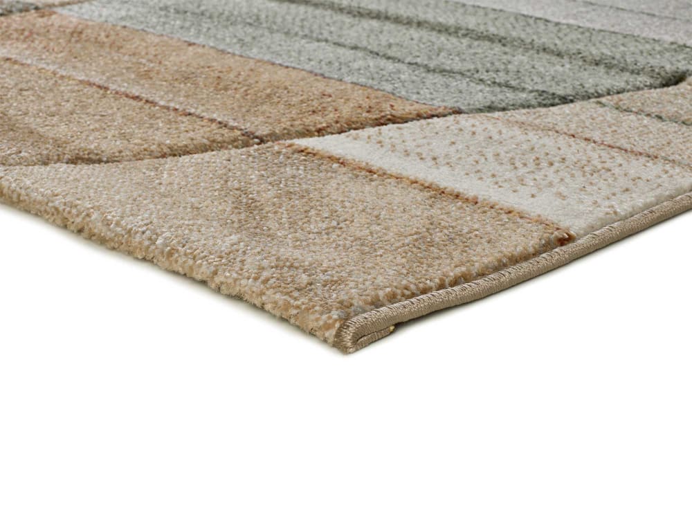 Tapis géométrique beige/rouille/vert 80x150 cm — vue 4
