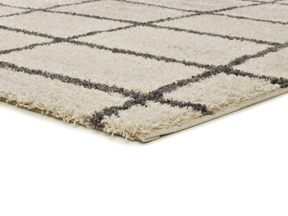 Tapis à poils longs blanc/crème/noir 80x150 cm — vue 4