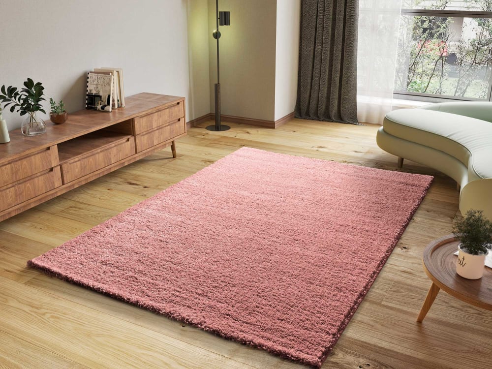 Tapis descente de lit shaggy rose 60x120 cm — vue 3