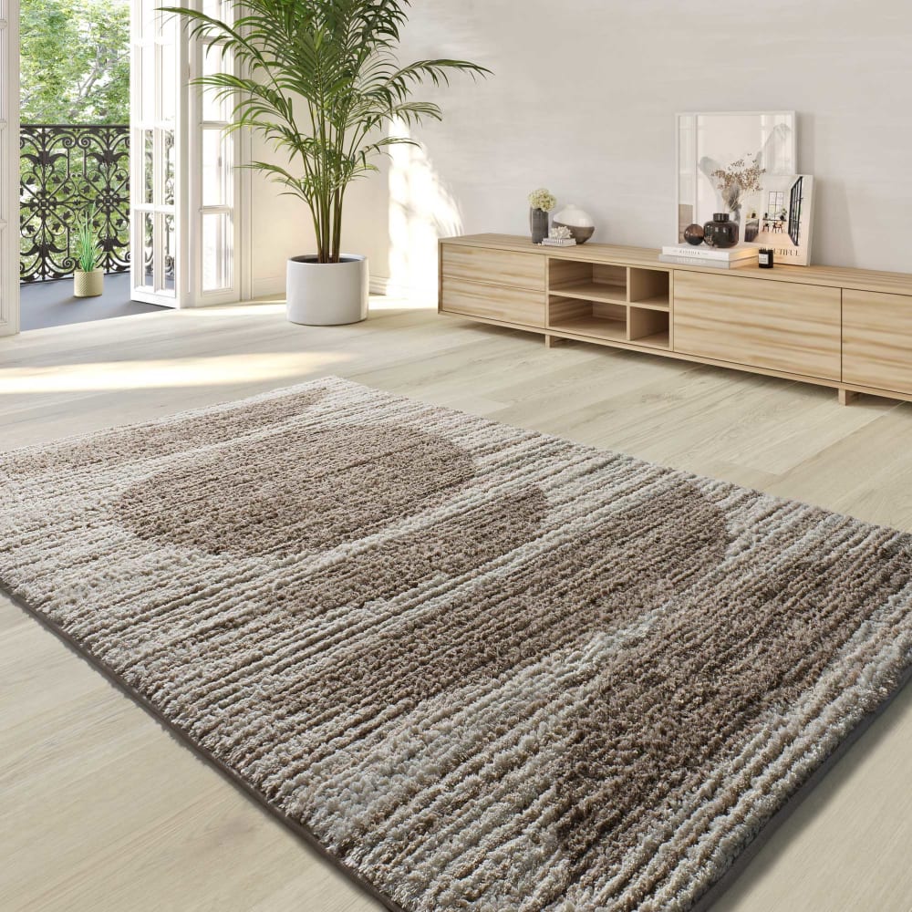 Tapis à relief shaggy beige 120x170 cm — vue 3