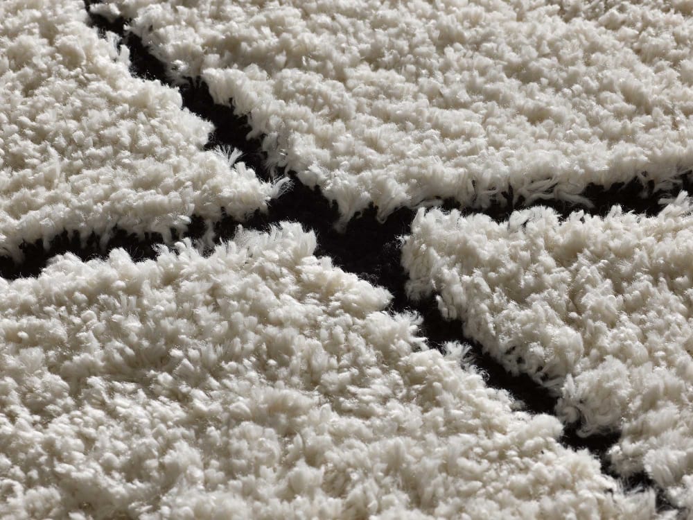 Tapis shaggy scandinave crème/noir 160x230 cm — vue 4