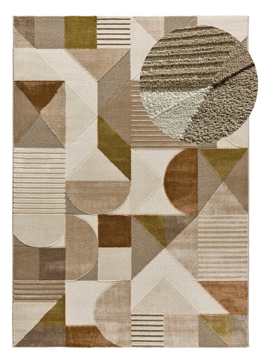 Tapis à relief moderne beige/cuivre 140x200 cm