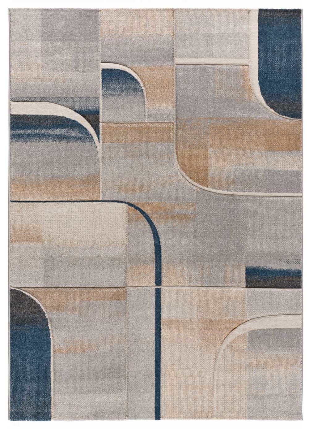 Tapis moderne bleu/beige/gris 80x150 cm