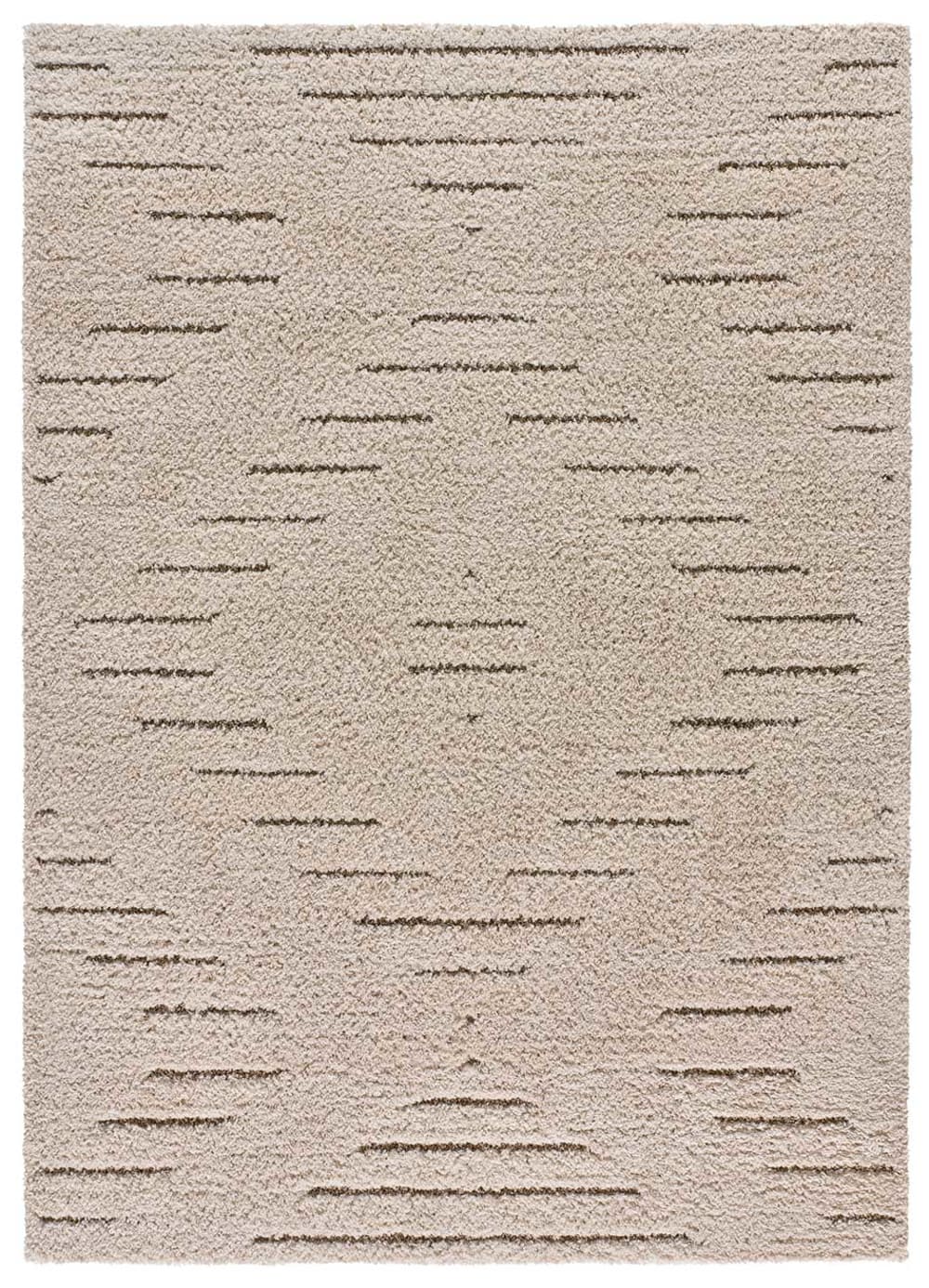 Tapis descente de lit shaggy crème 60x120 cm